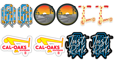 Sticker Pack - Cal Oaks, Milk & Cookie, Just Ride, Pizza Scoot